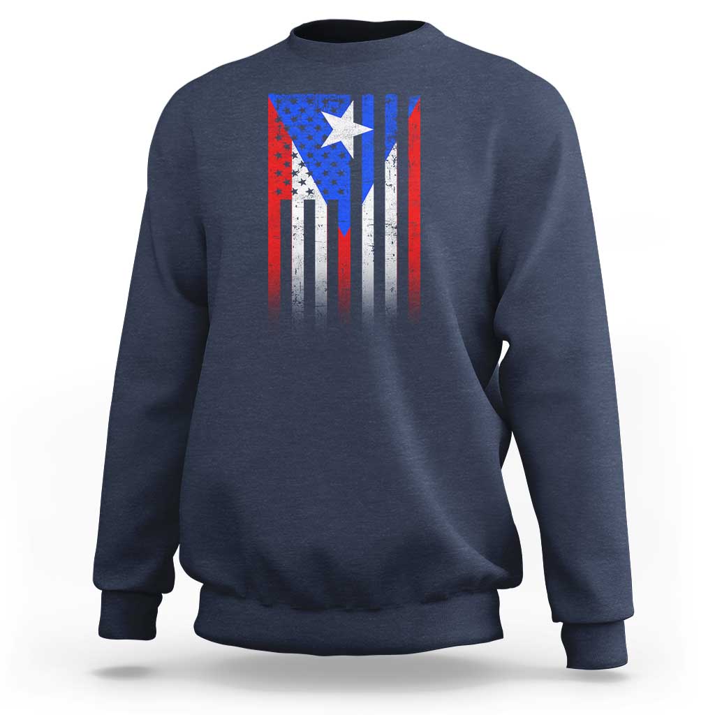 Puerto Rican American Sweatshirt Half Rican American Puerto Rico Pride - Wonder Print Shop