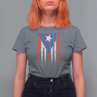 Puerto Rican American T Shirt For Women Half Rican American Puerto Rico Pride - Wonder Print Shop