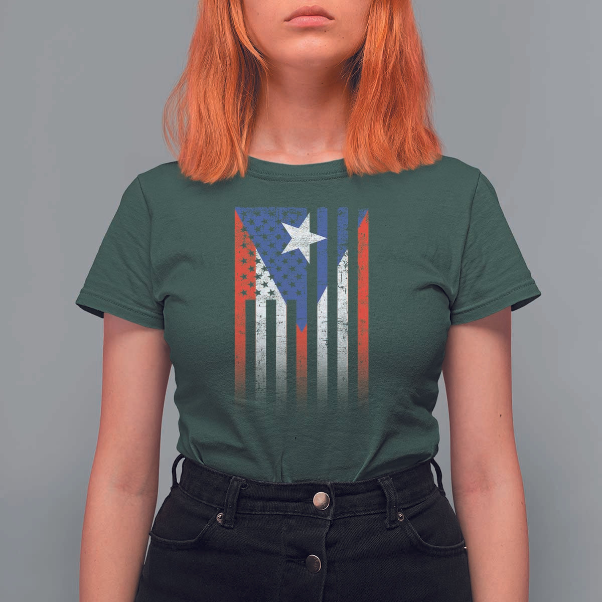 Puerto Rican American T Shirt For Women Half Rican American Puerto Rico Pride - Wonder Print Shop