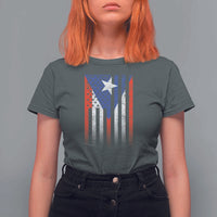 Puerto Rican American T Shirt For Women Half Rican American Puerto Rico Pride - Wonder Print Shop