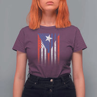Puerto Rican American T Shirt For Women Half Rican American Puerto Rico Pride - Wonder Print Shop