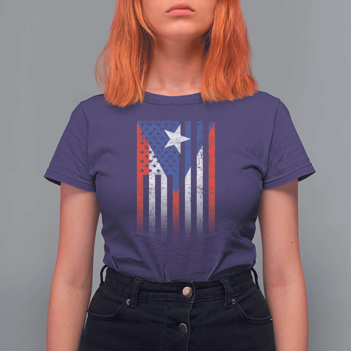 Puerto Rican American T Shirt For Women Half Rican American Puerto Rico Pride - Wonder Print Shop