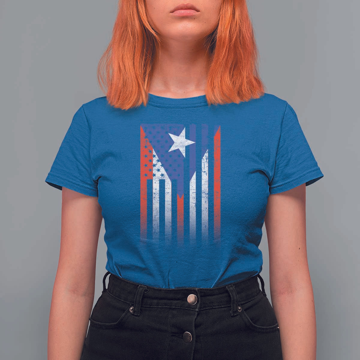 Puerto Rican American T Shirt For Women Half Rican American Puerto Rico Pride - Wonder Print Shop
