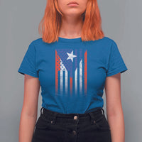 Puerto Rican American T Shirt For Women Half Rican American Puerto Rico Pride - Wonder Print Shop