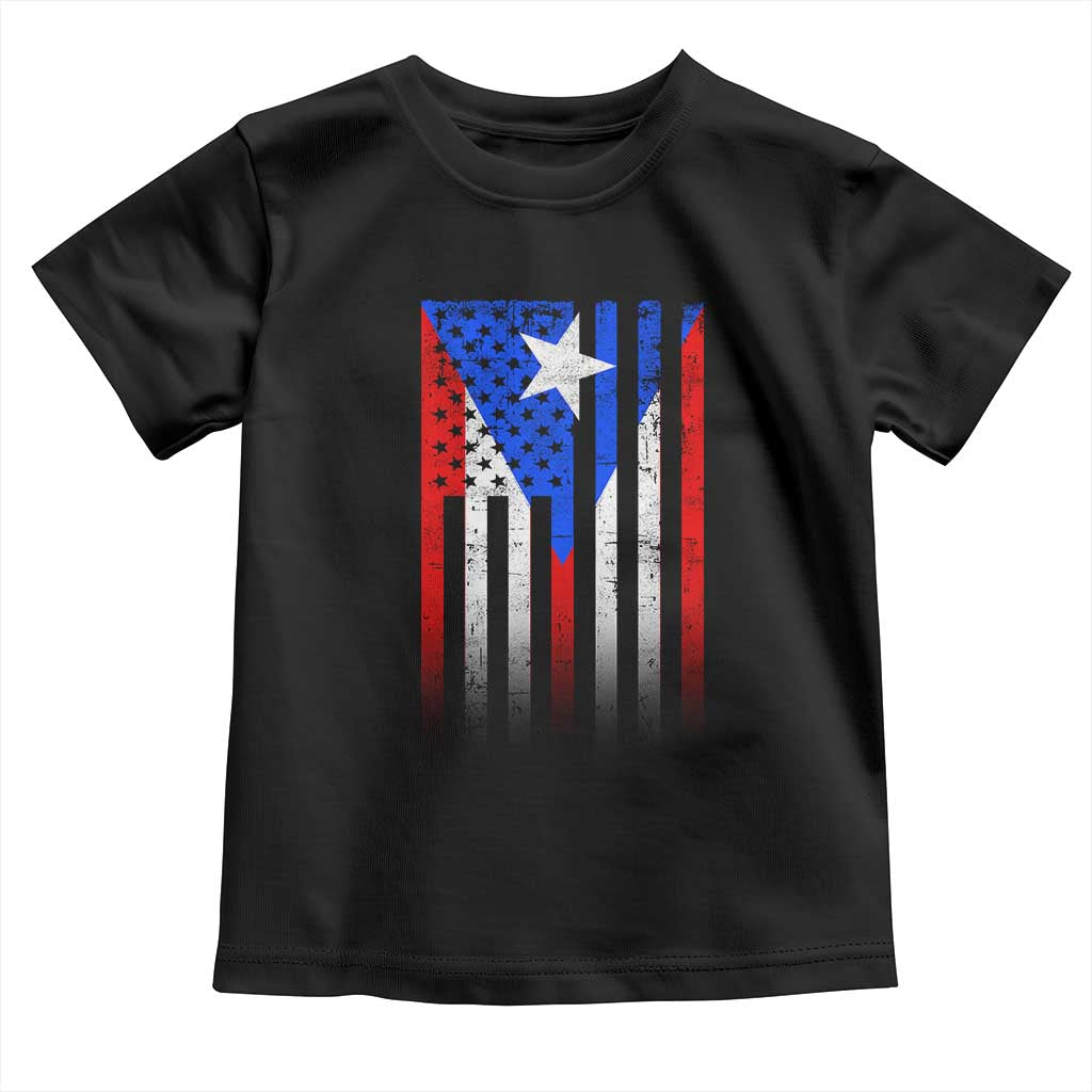 Puerto Rican American Toddler T Shirt Half Rican American Puerto Rico Pride - Wonder Print Shop