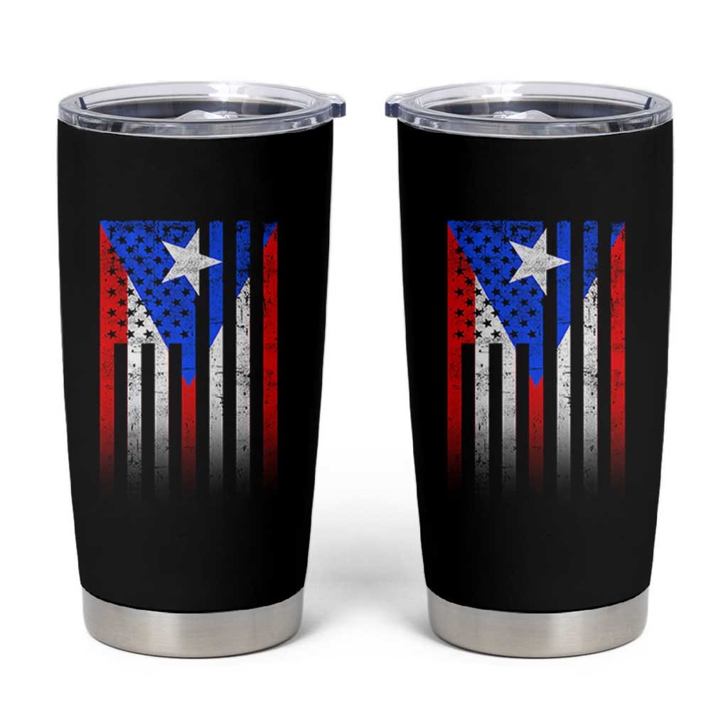 Puerto Rican American Tumbler Cup Half Rican American Puerto Rico Pride - Wonder Print Shop