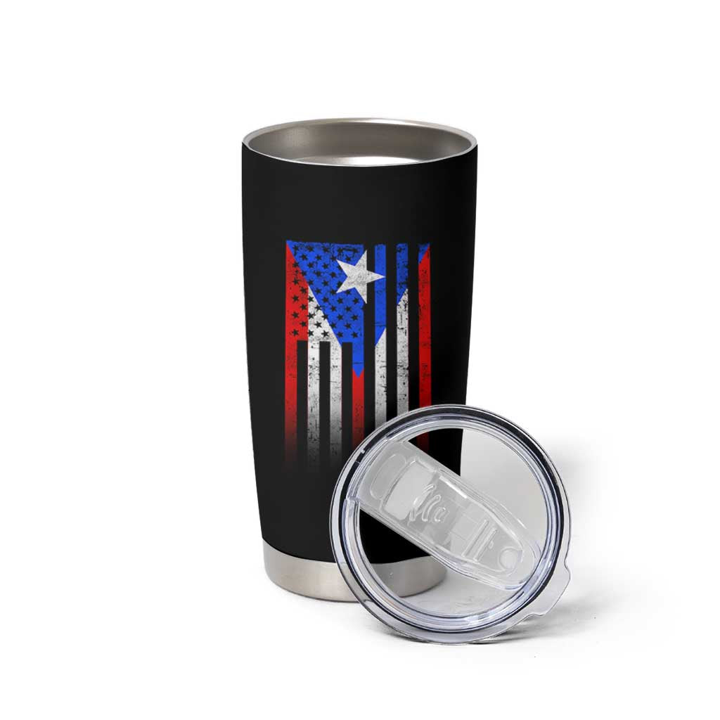 Puerto Rican American Tumbler Cup Half Rican American Puerto Rico Pride - Wonder Print Shop