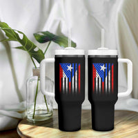 Puerto Rican American Tumbler With Handle Half Rican American Puerto Rico Pride - Wonder Print Shop