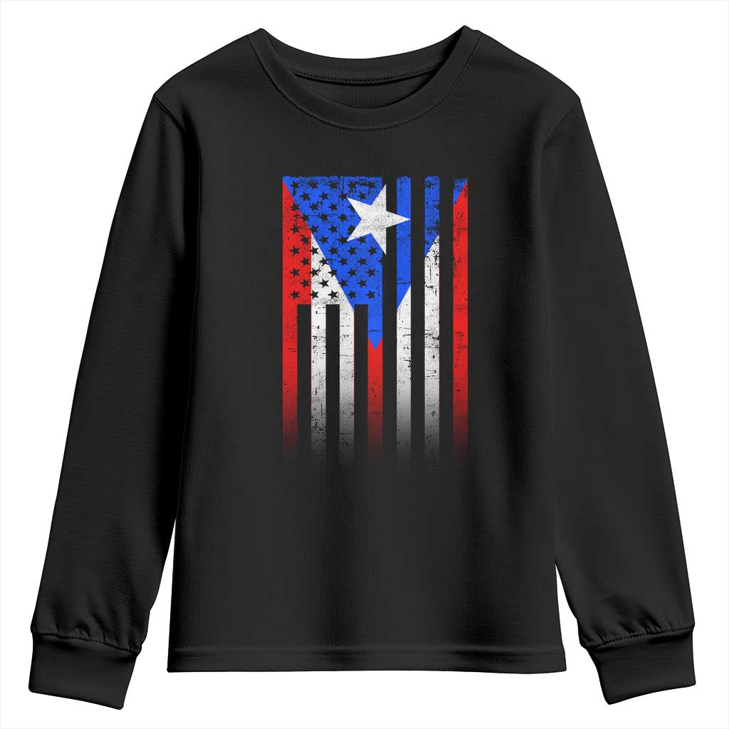 Puerto Rican American Youth Sweatshirt Half Rican American Puerto Rico Pride - Wonder Print Shop