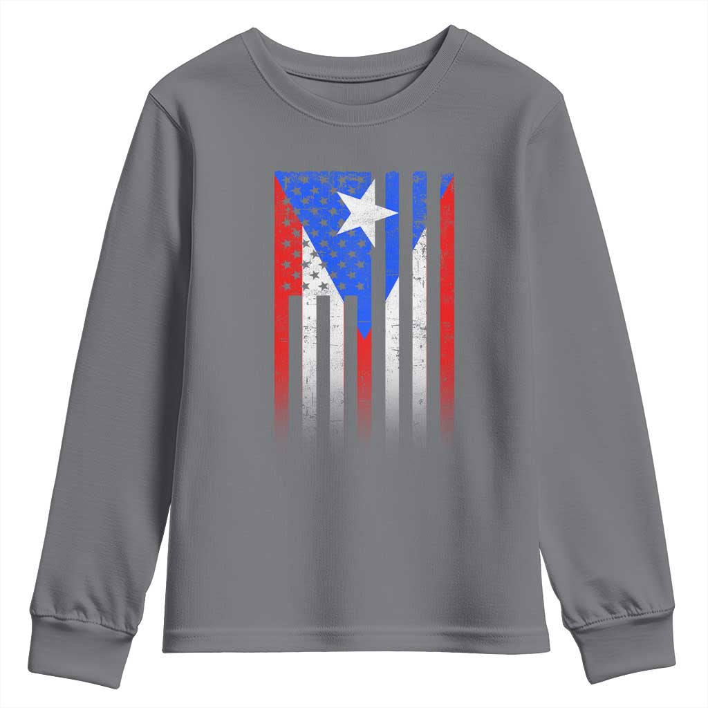 Puerto Rican American Youth Sweatshirt Half Rican American Puerto Rico Pride - Wonder Print Shop