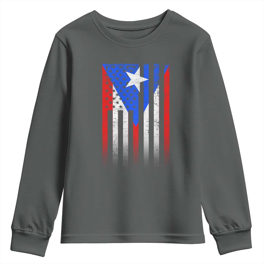 Puerto Rican American Youth Sweatshirt Half Rican American Puerto Rico Pride - Wonder Print Shop