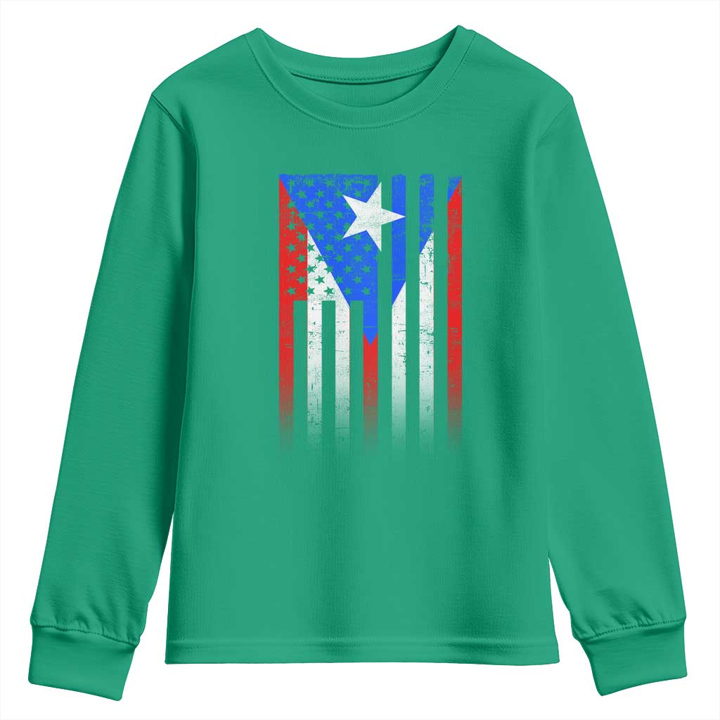 Puerto Rican American Youth Sweatshirt Half Rican American Puerto Rico Pride - Wonder Print Shop