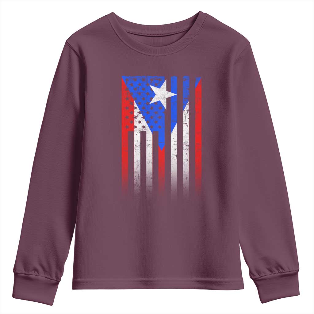 Puerto Rican American Youth Sweatshirt Half Rican American Puerto Rico Pride - Wonder Print Shop