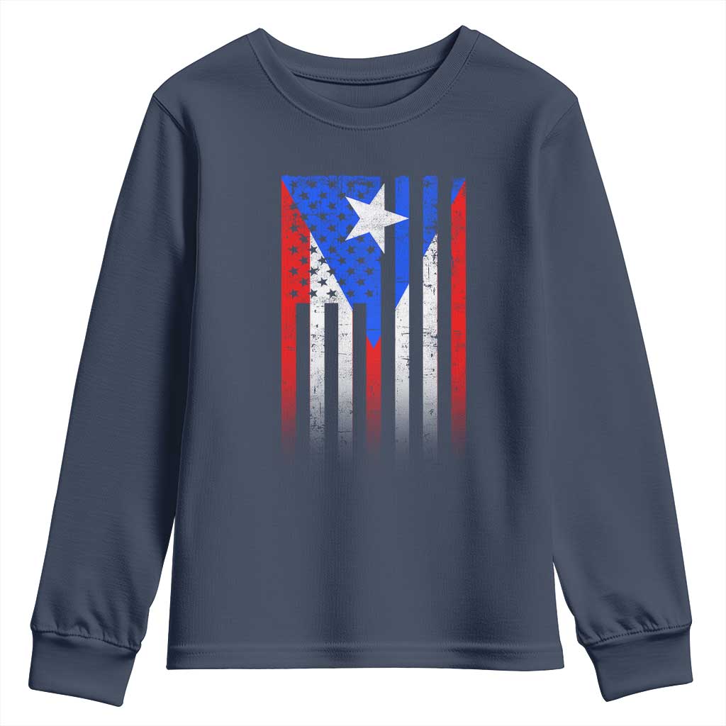 Puerto Rican American Youth Sweatshirt Half Rican American Puerto Rico Pride - Wonder Print Shop