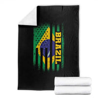 Brazilian Americans Brazilian Pride Latin Vintage USA Brazil Flag Throw Blanket