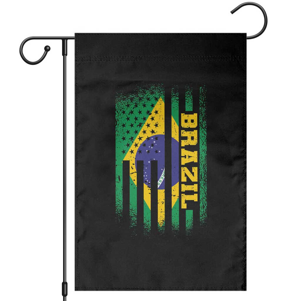 Brazilian Americans Brazilian Pride Latin Vintage USA Brazil Flag Garden Flag