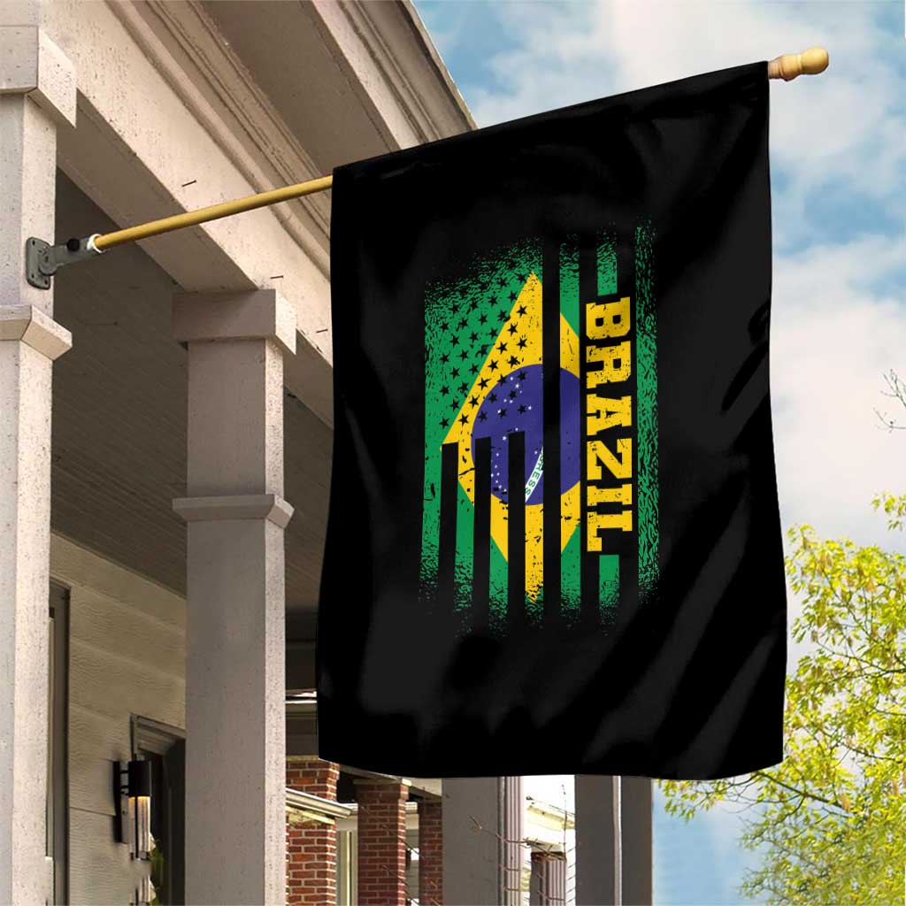 Brazilian Americans Brazilian Pride Latin Vintage USA Brazil Flag Garden Flag