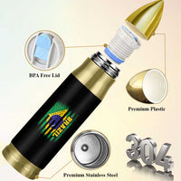 Brazilian Americans Brazilian Pride Latin Vintage USA Brazil Flag Bullet Tumbler