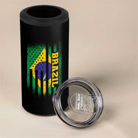 Brazilian Americans Brazilian Pride Latin Vintage USA Brazil Flag 4 in 1 Can Cooler Tumbler