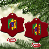 Brazilian Americans Brazilian Pride Latin Vintage USA Brazil Flag Ceramic Ornament