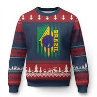 Brazilian Americans Brazilian Pride Latin Vintage USA Brazil Flag Ugly Christmas Sweater