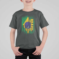 Brazilian Americans Brazilian Pride Latin Vintage USA Brazil Flag T Shirt For Kid