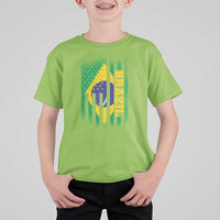 Brazilian Americans Brazilian Pride Latin Vintage USA Brazil Flag T Shirt For Kid
