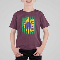 Brazilian Americans Brazilian Pride Latin Vintage USA Brazil Flag T Shirt For Kid