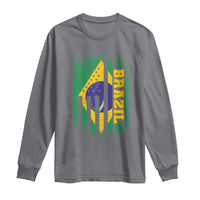 Brazilian Americans Brazilian Pride Latin Vintage USA Brazil Flag Long Sleeve Shirt