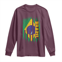 Brazilian Americans Brazilian Pride Latin Vintage USA Brazil Flag Long Sleeve Shirt