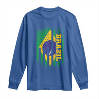 Brazilian Americans Brazilian Pride Latin Vintage USA Brazil Flag Long Sleeve Shirt