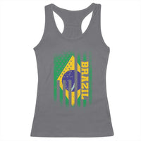 Brazilian Americans Brazilian Pride Latin Vintage USA Brazil Flag Racerback Tank Top