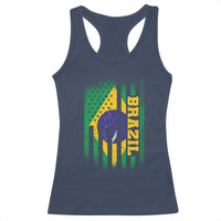 Brazilian Americans Brazilian Pride Latin Vintage USA Brazil Flag Racerback Tank Top