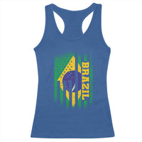 Brazilian Americans Brazilian Pride Latin Vintage USA Brazil Flag Racerback Tank Top