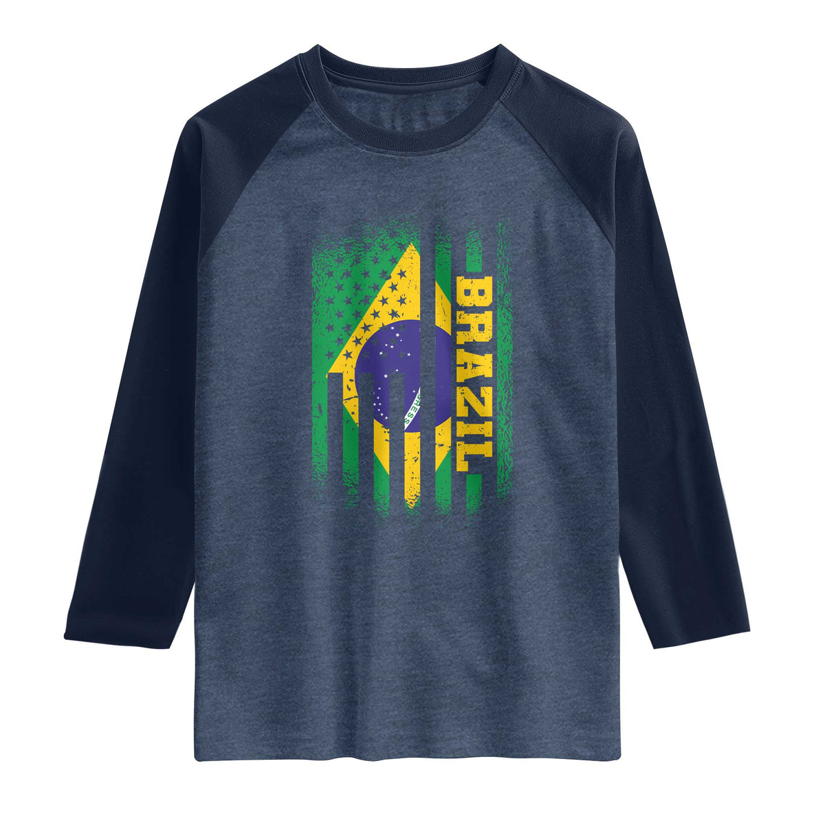 Brazilian Americans Brazilian Pride Latin Vintage USA Brazil Flag Raglan Shirt