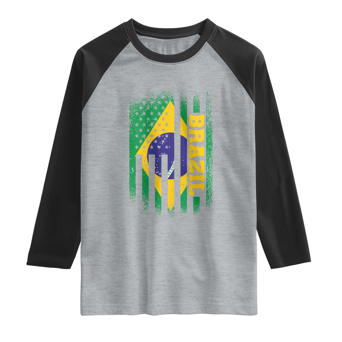 Brazilian Americans Brazilian Pride Latin Vintage USA Brazil Flag Raglan Shirt