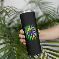 Brazilian Americans Brazilian Pride Latin Vintage USA Brazil Flag Skinny Tumbler