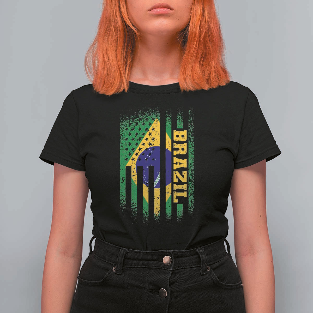 Brazilian Americans Brazilian Pride Latin Vintage USA Brazil Flag T Shirt For Women