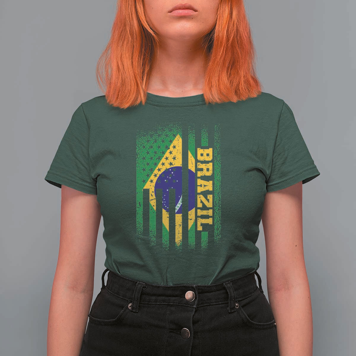 Brazilian Americans Brazilian Pride Latin Vintage USA Brazil Flag T Shirt For Women