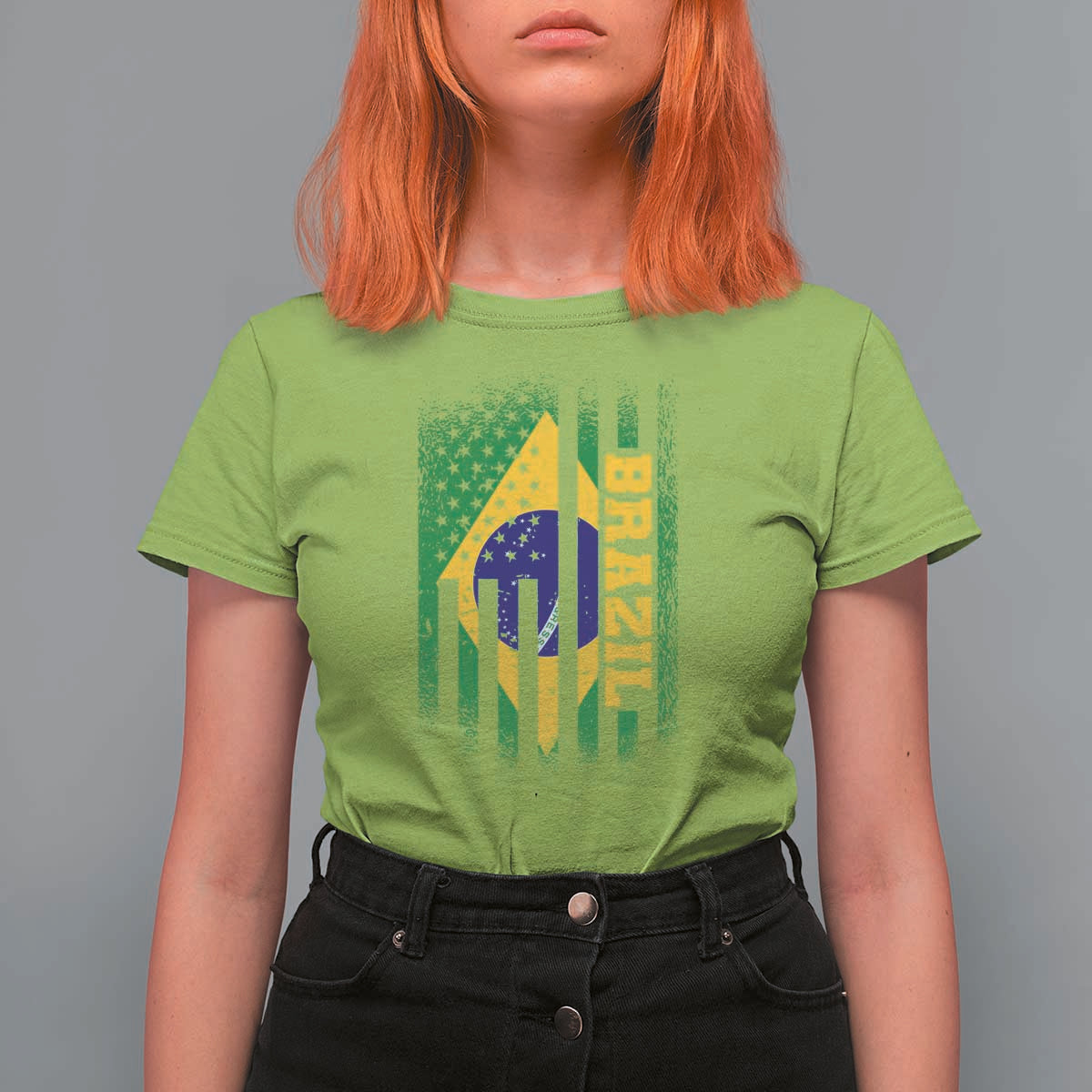 Brazilian Americans Brazilian Pride Latin Vintage USA Brazil Flag T Shirt For Women