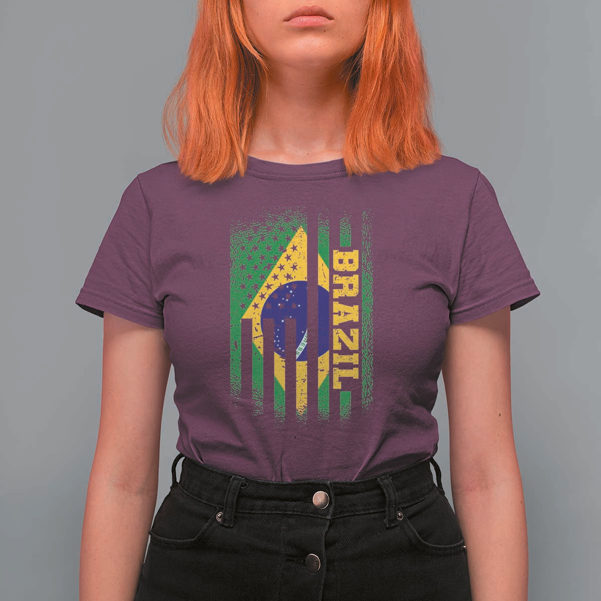 Brazilian Americans Brazilian Pride Latin Vintage USA Brazil Flag T Shirt For Women
