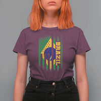 Brazilian Americans Brazilian Pride Latin Vintage USA Brazil Flag T Shirt For Women
