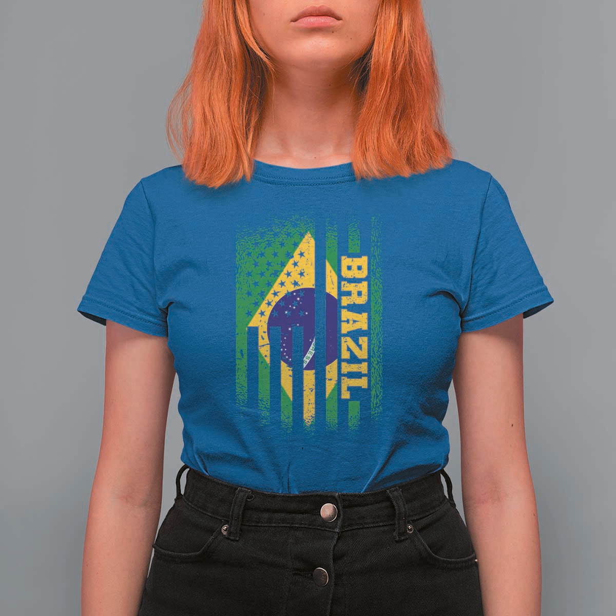 Brazilian Americans Brazilian Pride Latin Vintage USA Brazil Flag T Shirt For Women