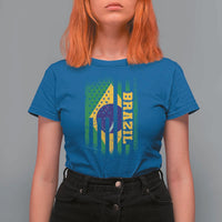 Brazilian Americans Brazilian Pride Latin Vintage USA Brazil Flag T Shirt For Women