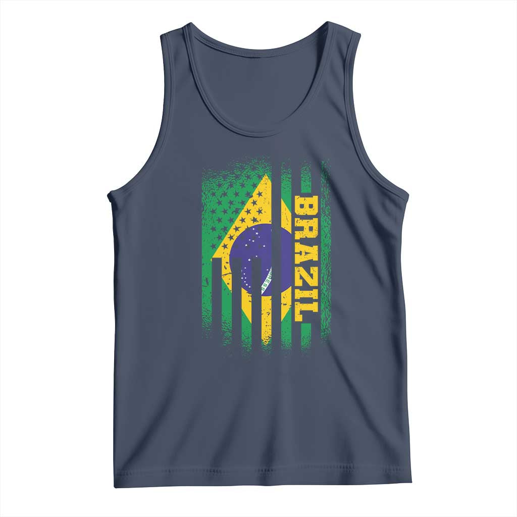 Brazilian Americans Brazilian Pride Latin Vintage USA Brazil Flag Tank Top