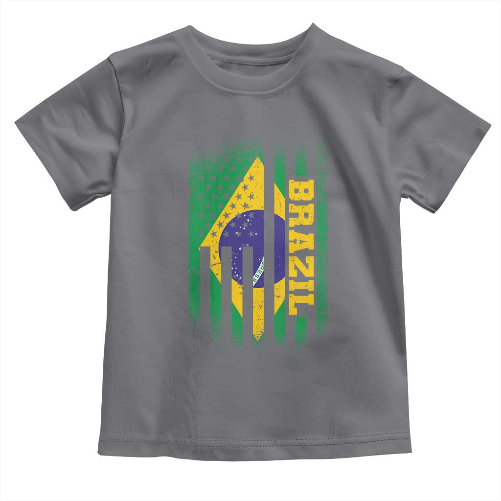 Brazilian Americans Brazilian Pride Latin Vintage USA Brazil Flag Toddler T Shirt