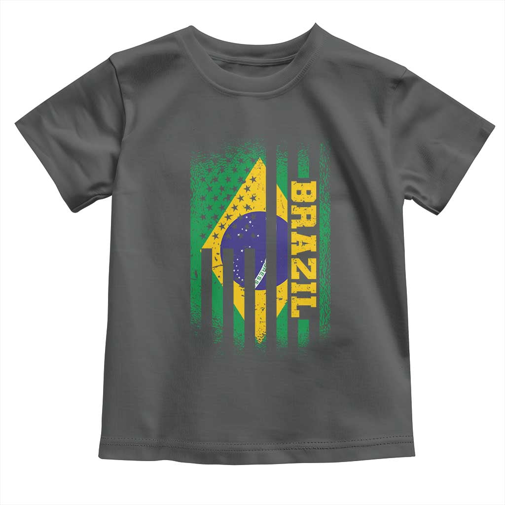 Brazilian Americans Brazilian Pride Latin Vintage USA Brazil Flag Toddler T Shirt