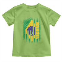 Brazilian Americans Brazilian Pride Latin Vintage USA Brazil Flag Toddler T Shirt
