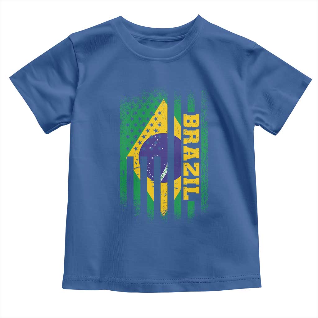 Brazilian Americans Brazilian Pride Latin Vintage USA Brazil Flag Toddler T Shirt