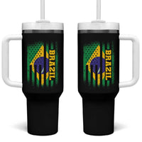 Brazilian Americans Brazilian Pride Latin Vintage USA Brazil Flag Tumbler With Handle